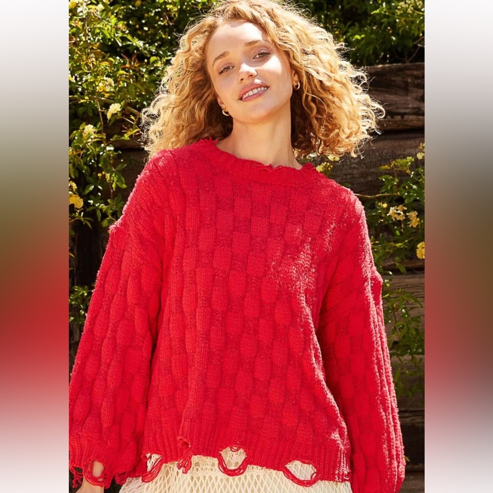 POL RED COMFY SWEATER